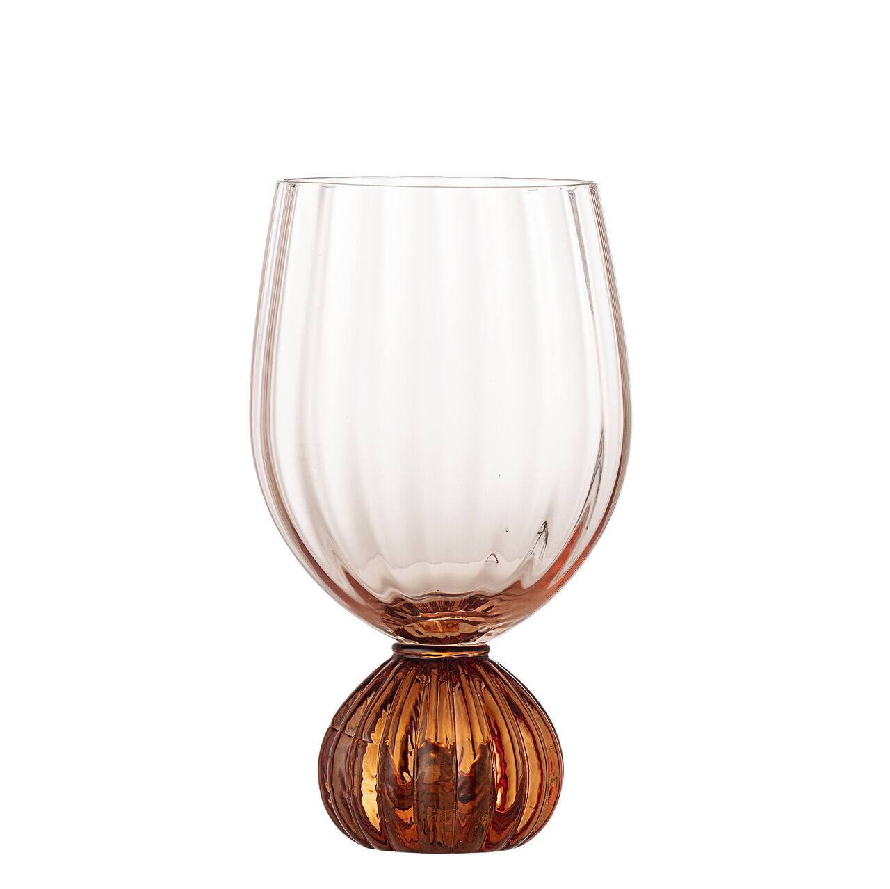 Pahar de vin, Bloomingville, Taurin, 9x15.5 cm, 430 ml, sticla, roz - imagine 6